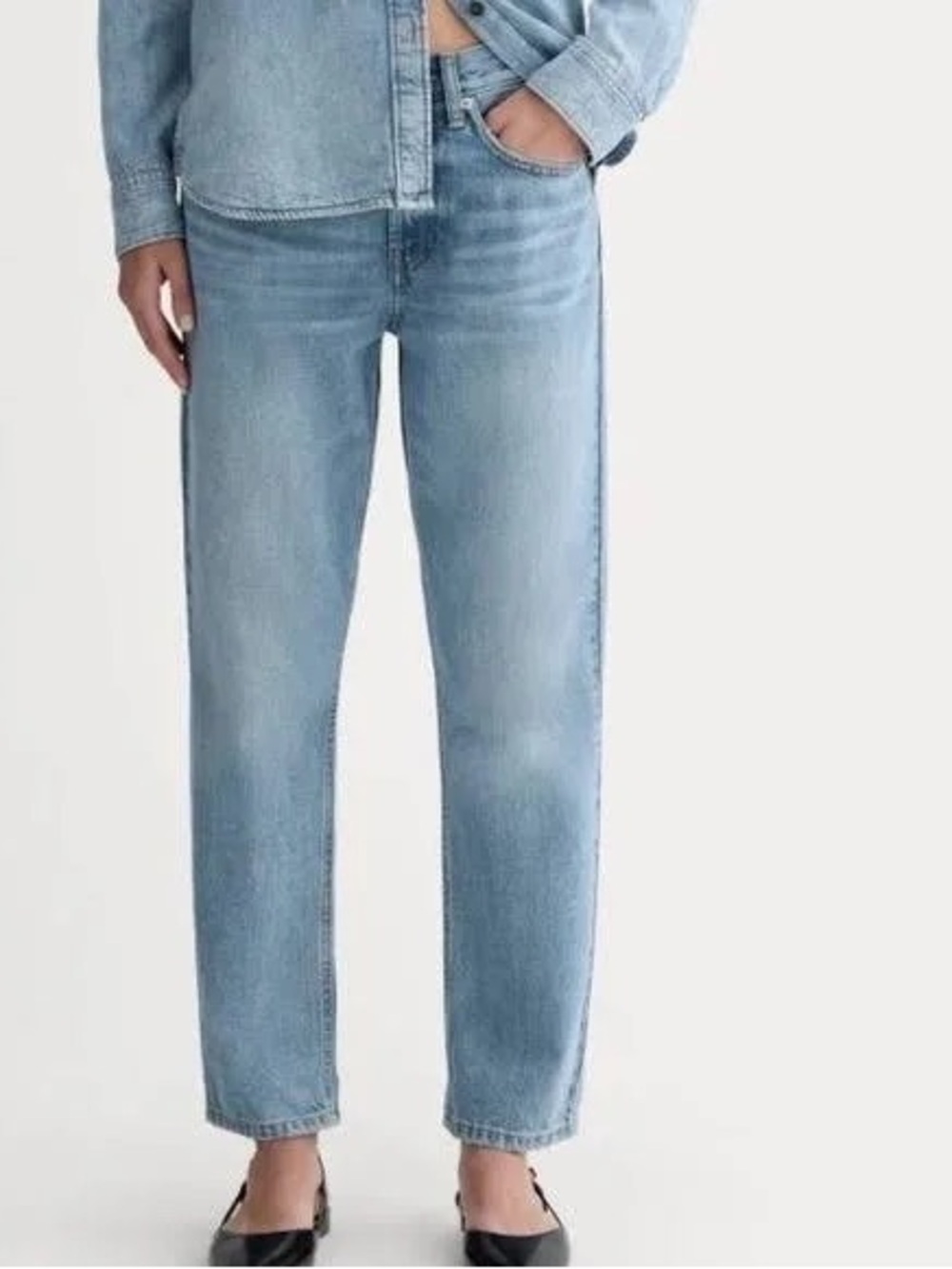 Everlane Relaxed Straight Leg Organic Cotton Jeans Weathered Blue size 30
